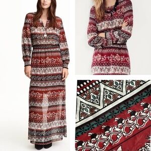 H&M Conscious Burgundy Floral Chiffon Maxi Dress ✨HP!✨